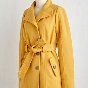 Mustard Yellow Jack Pea Coat ModCloth Size Small